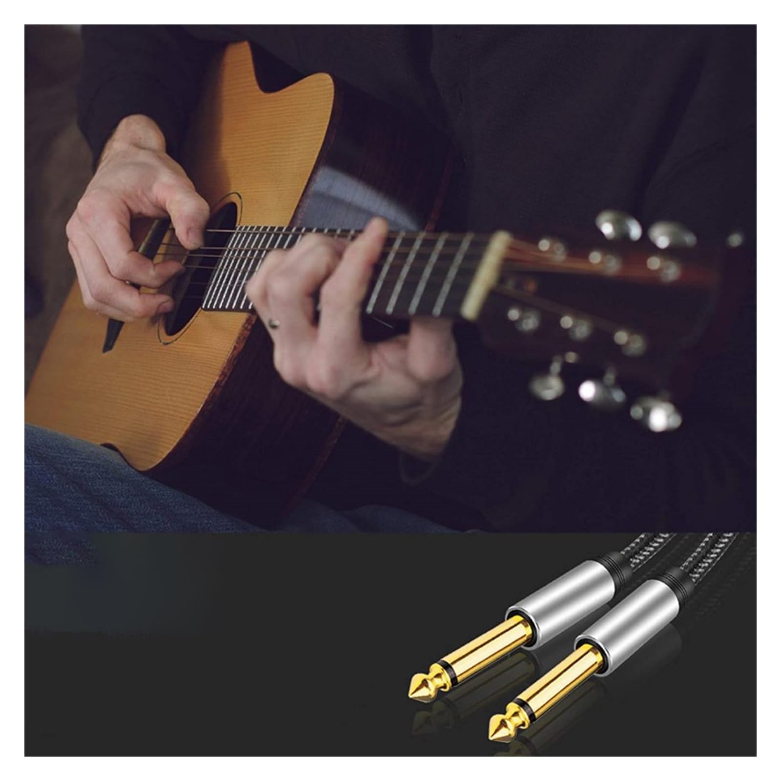Kabel Audio Do Gitary Kabel audio instrumentu muzycznego 6,5 mm Duży dwużyłowy kabel połączeniowy męsko-męski 6,35 (Size : 8m)