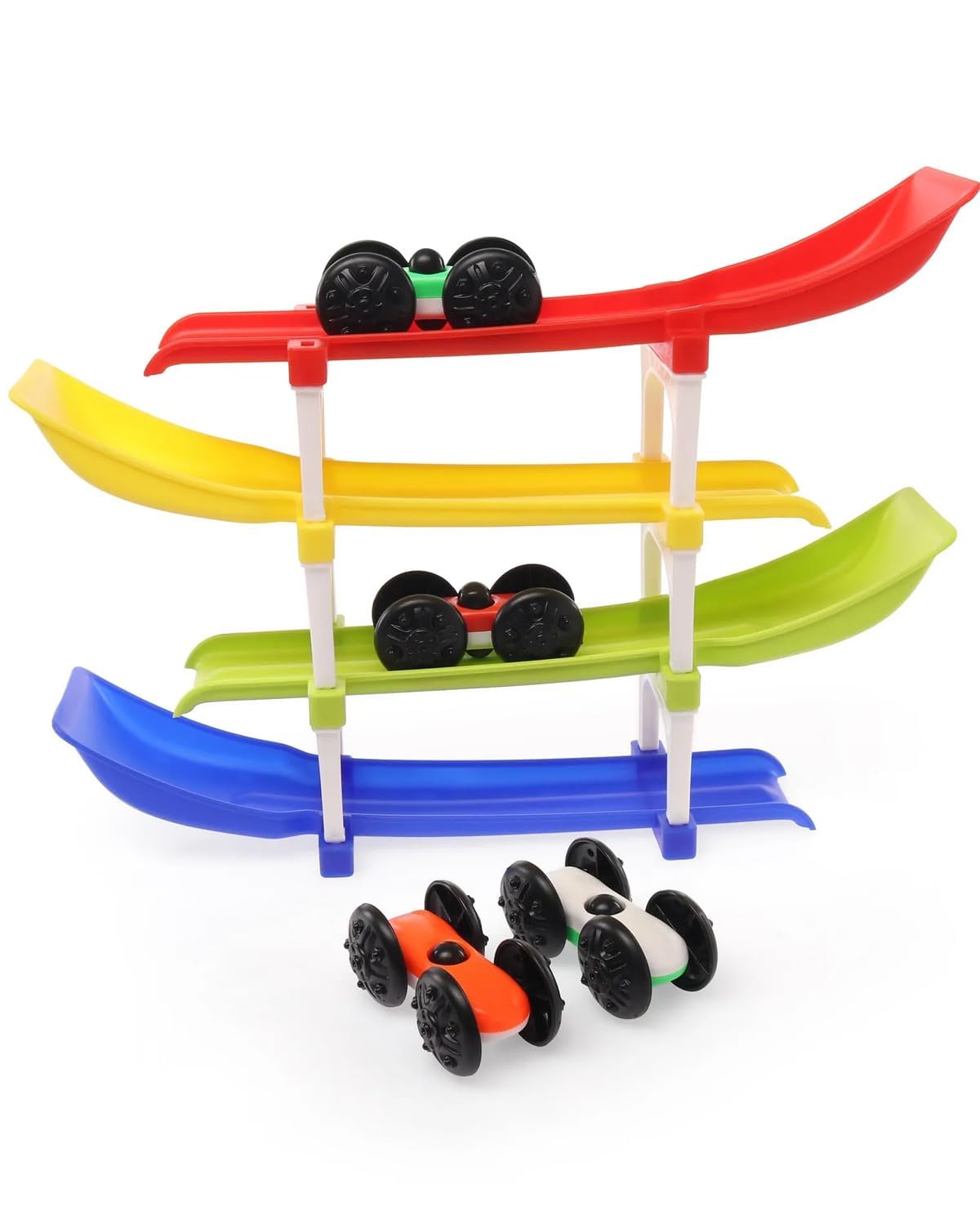 Goyals Rolling & Flipping Race Car Track Toy for Toddler Vehicle Set with 4 Racer Cars Fine Motor Skill Montessori Building Learning Toys - Multicolor (4 Cars) (B0D56Q883Z) Amazon Price History, Amazon Price Tracker