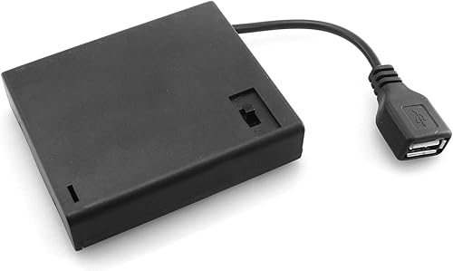 DGZZI USB hembra Socket 4 AA caja caja de batería titular con interruptor ON-Off
