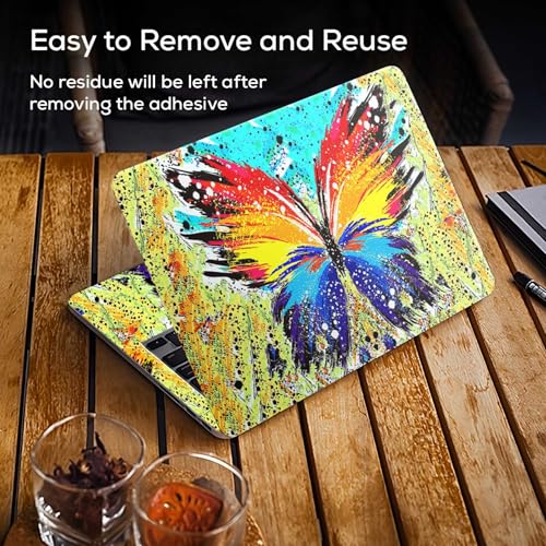 Image of Galaxsia Butterfly Painting Full Body Vinyl Laptop Skin /Sticker /Cover Upto 15.6 Inches Laptops Laminated-Removable-HD Quality Compatible for Hp-Dell-Sony-Lenovo-Asus etc.(15x10 Inches)