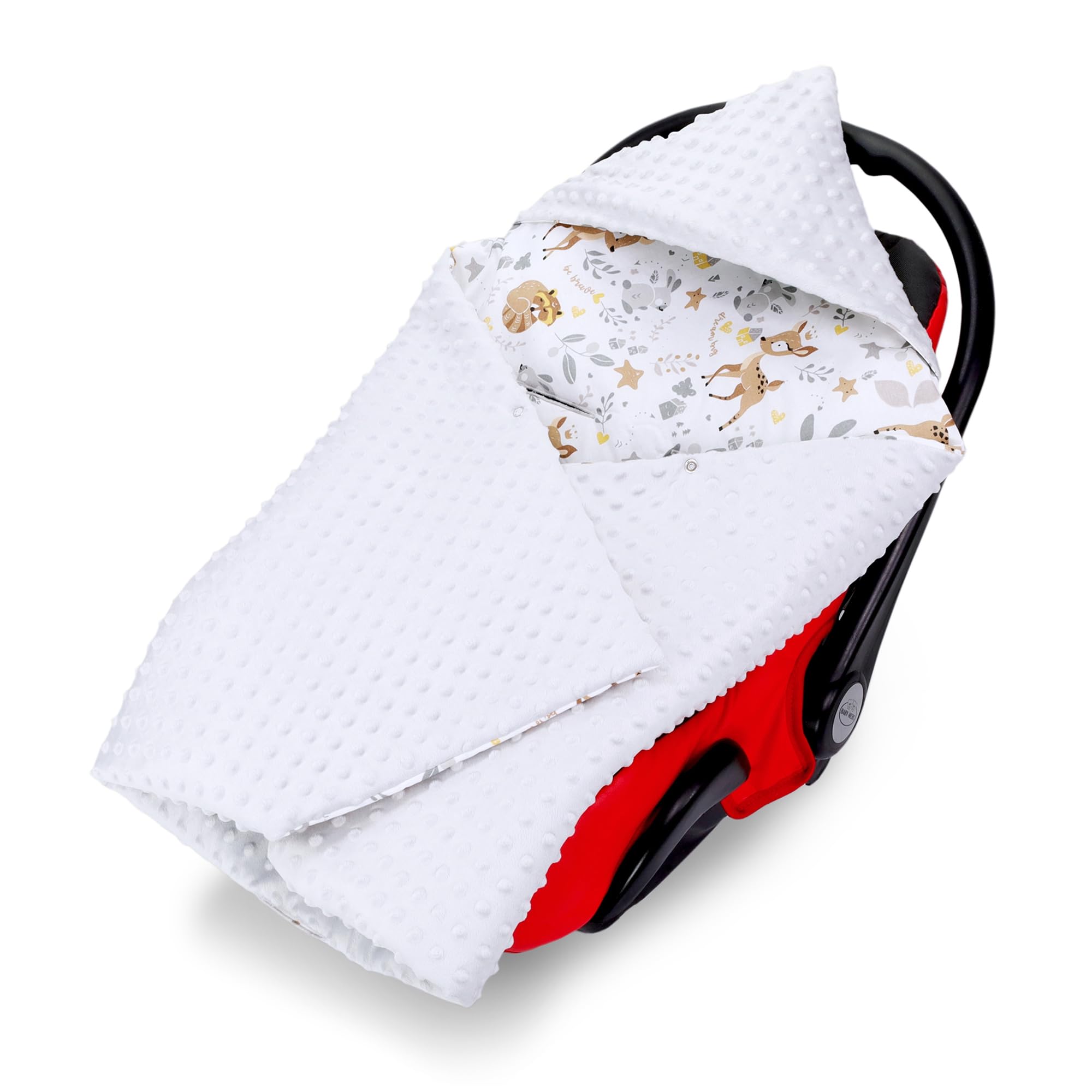 Sacco ovetto coperta invernale 90x90 cm - universale lavabile copertina per passeggino bebe per seggiolino auto bambino o swaddle neonato 0-6 mesi Oeko-Tex Cervo Grigio Chiaro