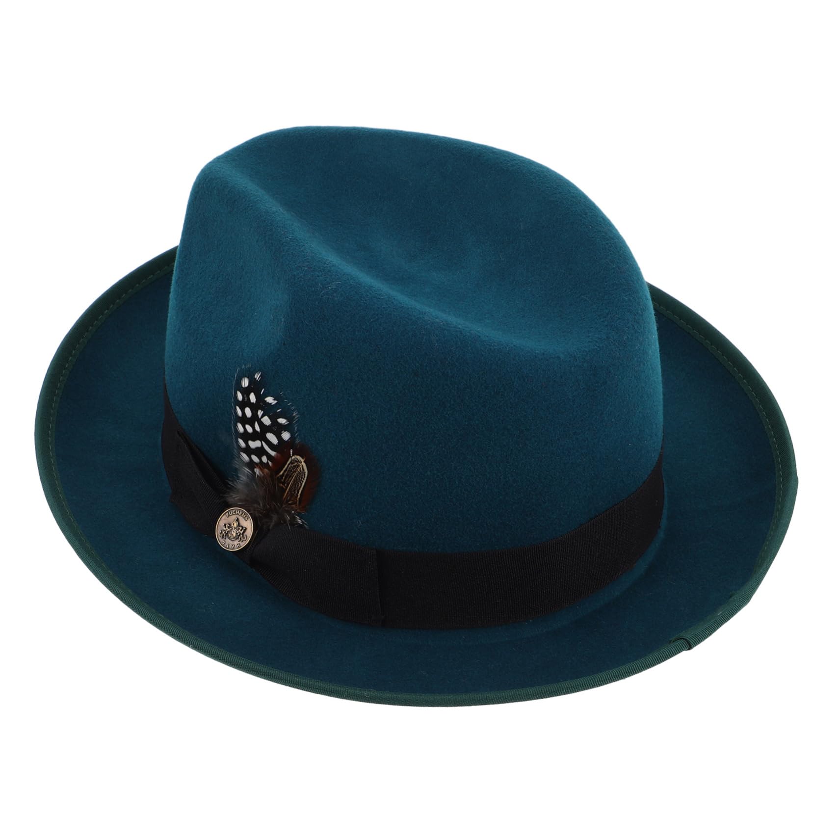 PartyKindom Sombrero De Lana Sombreros De Fieltro para Hombre Vaquero De Fieltro Negro De Vaquero De para Hombre Fedora Clásico De Green