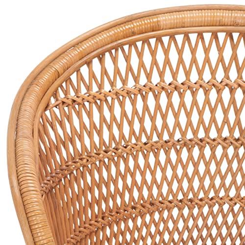 Sillón giratorio rattan natural blanco cómodo miniatura 4
