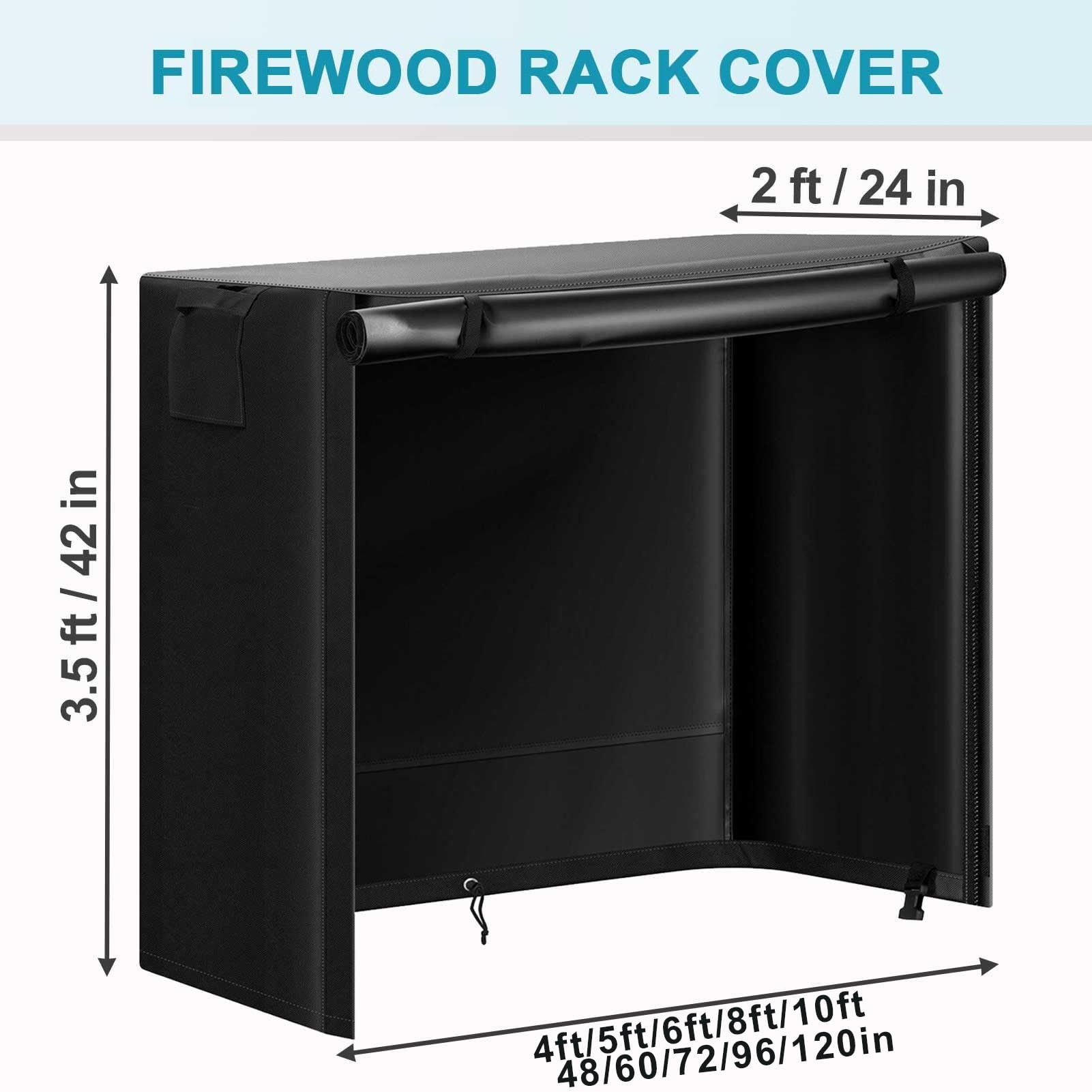 Housse de rangement imperméable et résistante pour bûches de bois de chauffage avec fermeture éclair et boucle