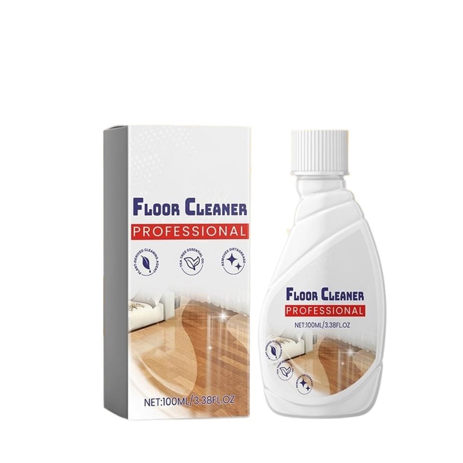 Środek czyszczący Płyn do polerowania podłóg 100 ml Uniwersalny środek czyszczący Podłogi z twardego drewna Czyszczenie podłóg w gospodarstwie domowym, Do mopów, zamiatania, mopów(100ml 2pcs)