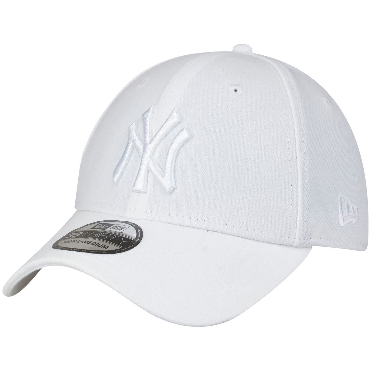 New Era 39Thirty Stretch Cap - New York Yankees White - S/M