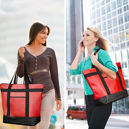 Miniatura 5 de Paquete de 2 bolsas reutilizables aisladas para compras de comestibles para mujeres, pizzabolsa de entrega de alimentos para mantener la comida