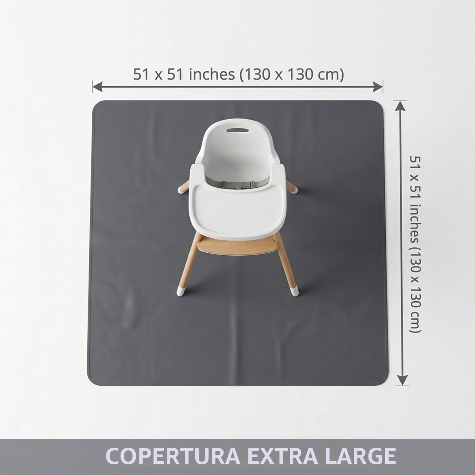 WOMUMON - Tappetino per lo svezzamento sotto il seggiolone, per attività artistiche e artigianali, lavabile, impermeabile, antiscivolo, protegge il pavimento dagli schizzi e dalle fuoriuscite, per