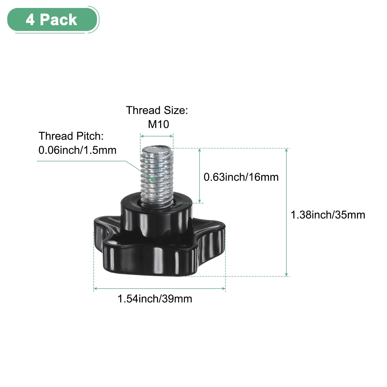 M METERXITY 4-Pack Star Clamping Knobs - Image 3