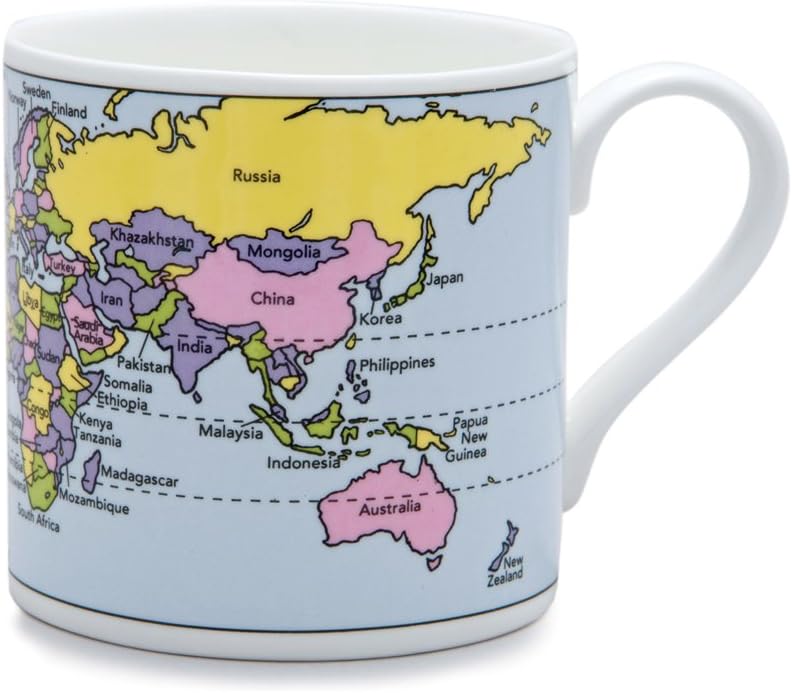 Mclaggan Smith World Map, Fine Bone China Mug