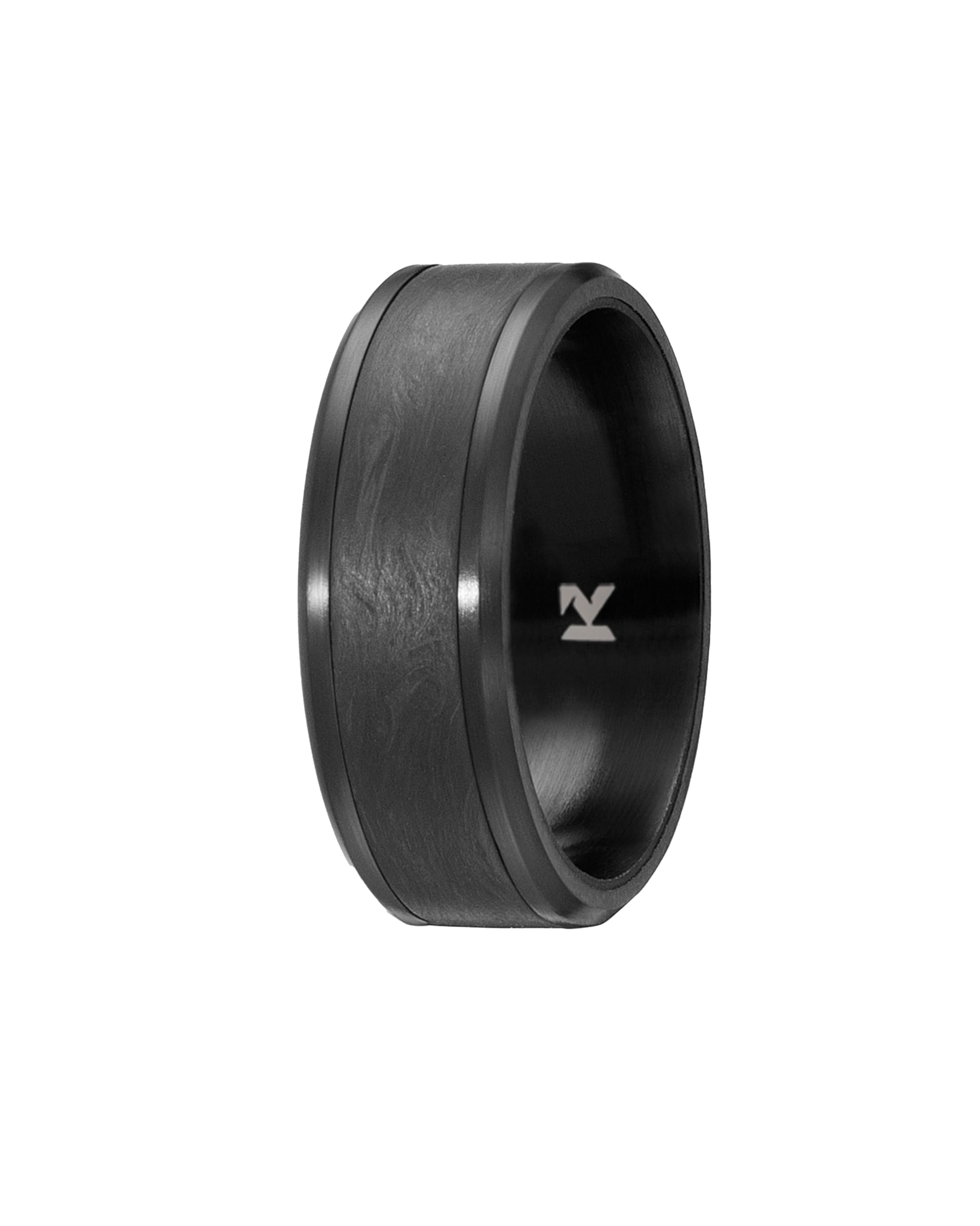 Forged Carbon Ring Schwarz für Damen und Herren hochwertig beschichtet aus geschmiedetem Carbon und Edelstahl
