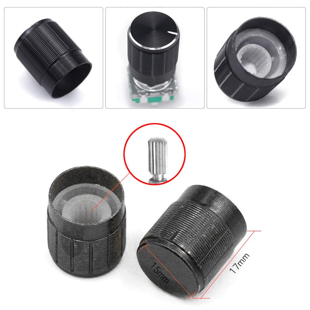 Rotary Encoder,Codeur Rotatif,360 Degrés Codeur Rotatif,Encodeur,Codeur Rotatif,Potentiomètre Numérique,5Pin Commutateur De Codeur avec Capuchon de Bouton pour Arduino,3 Set