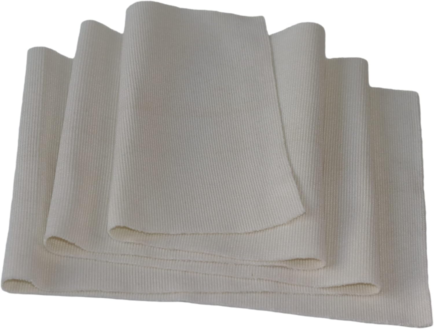 TinaKim Ribbing Knit Fabric for Waistbands, Collars &amp; Cuffs, Milk White 93