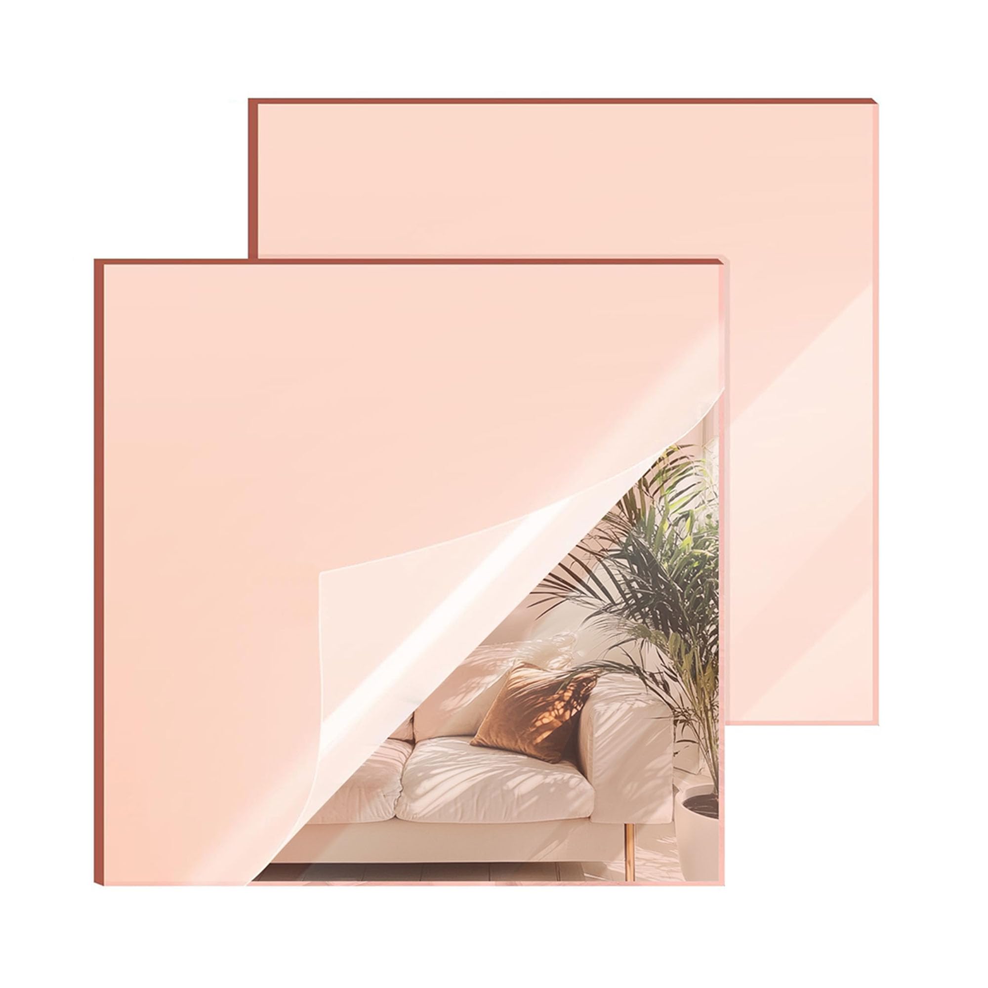 Rose Gold Mirror Acrylic Sheets - 6 Pack, 8x8" -9