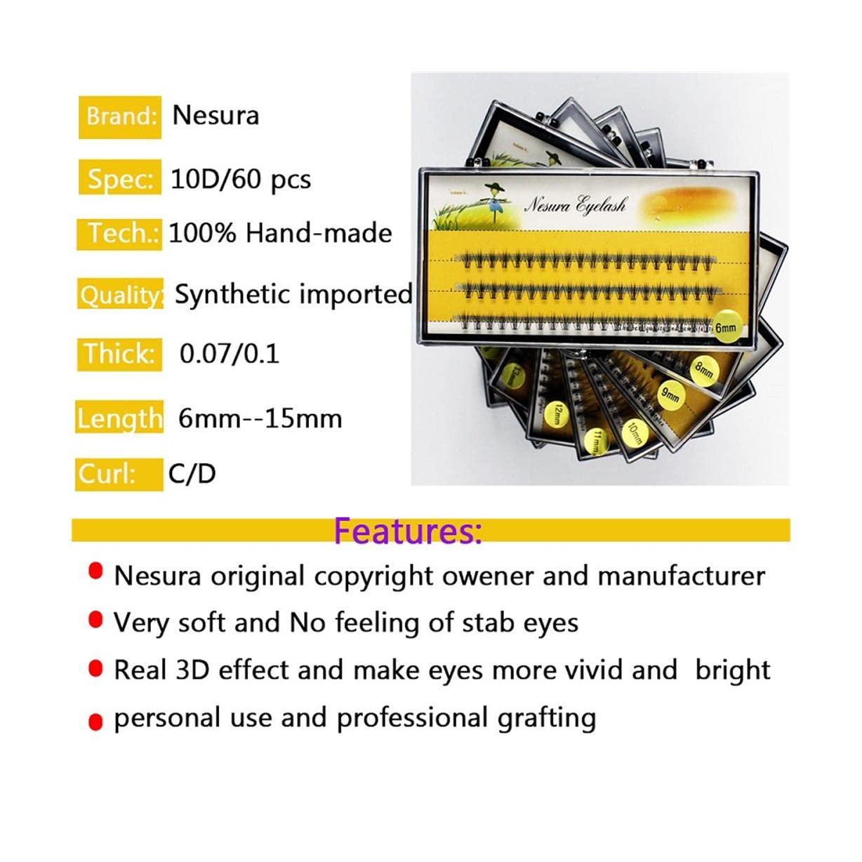YYDS Ciglia finte magnetiche Professionali per innesto di Ciglia finte morbide
