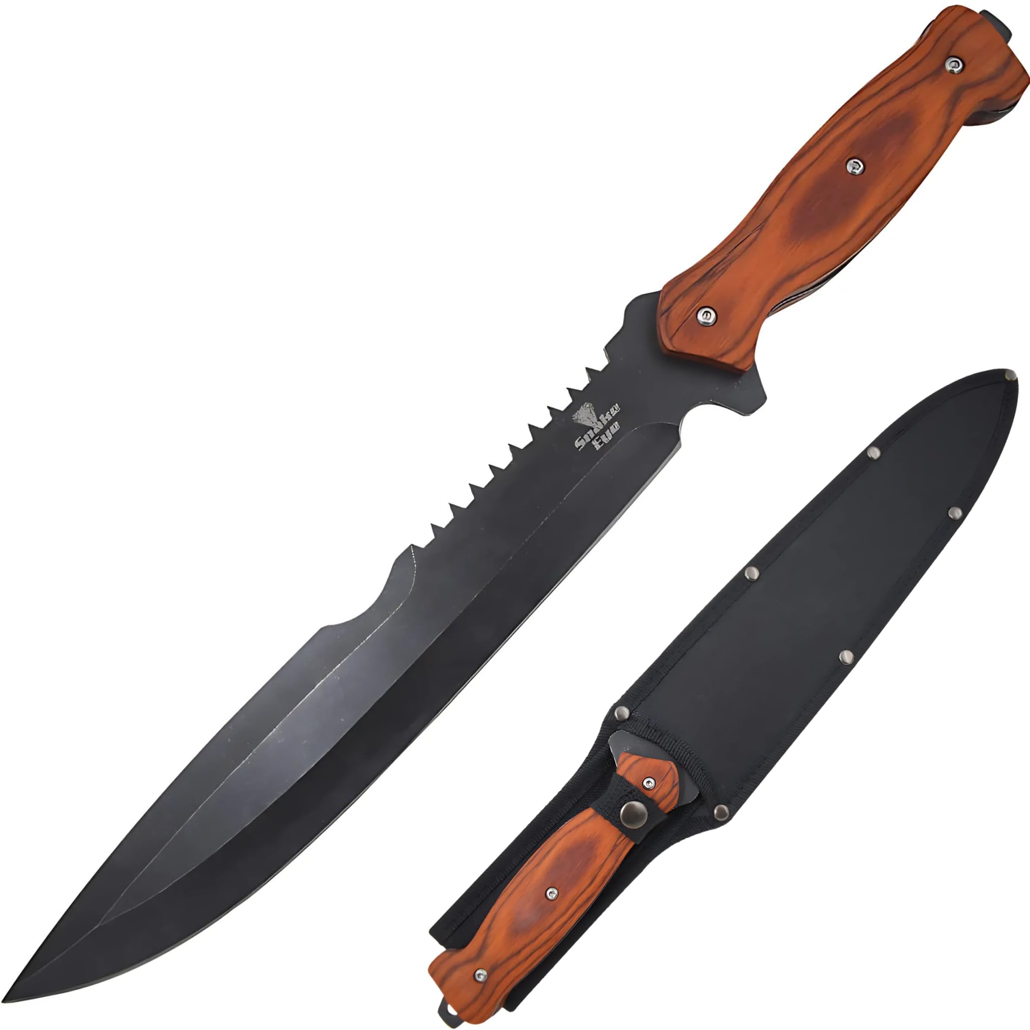 Snake Eye TacticalFull Tang Hunting Camping Outdoor Fix Blade Gardening Machete (Brown)