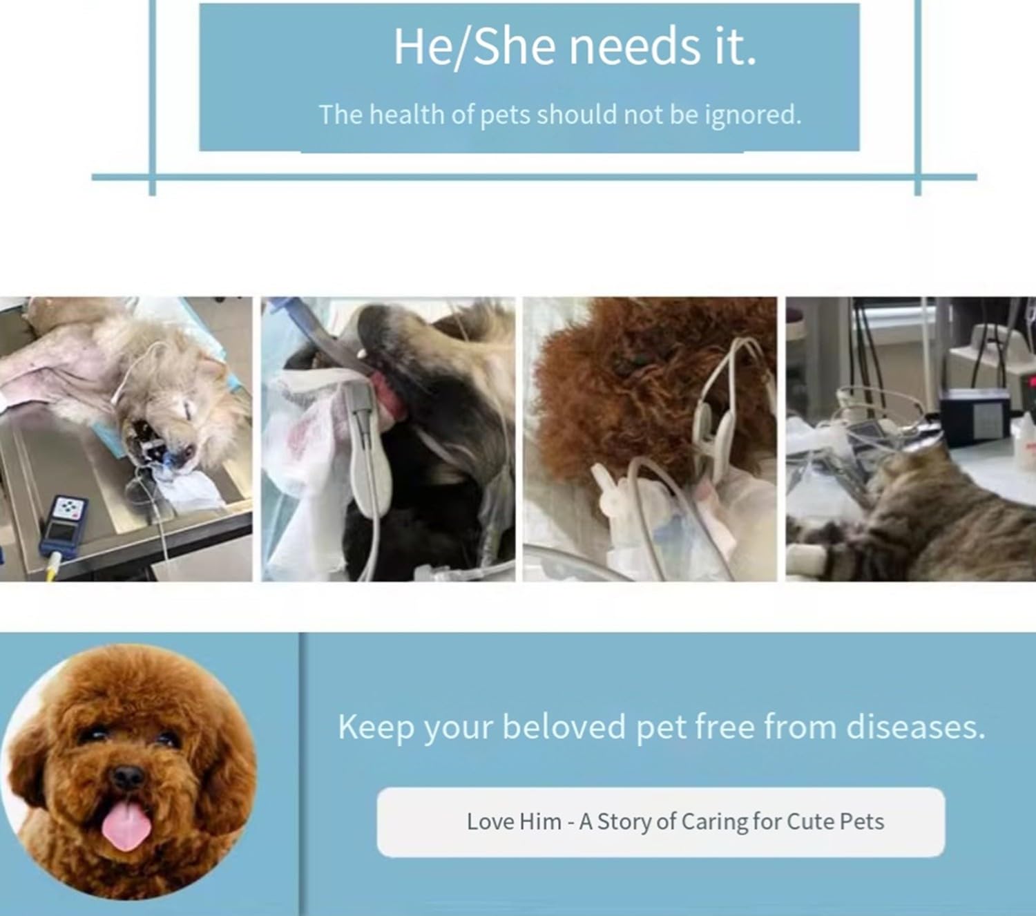 BLUEZY Tragbares Veterinär-Pulsfrequenzmessgerät, Veterinär-Pulsoximeter Mit Sonde Und USB-Kabel, Speicher- Und Wiedergabefunktion Für Katzen, Hunde, Haustiere Krankenhaus
