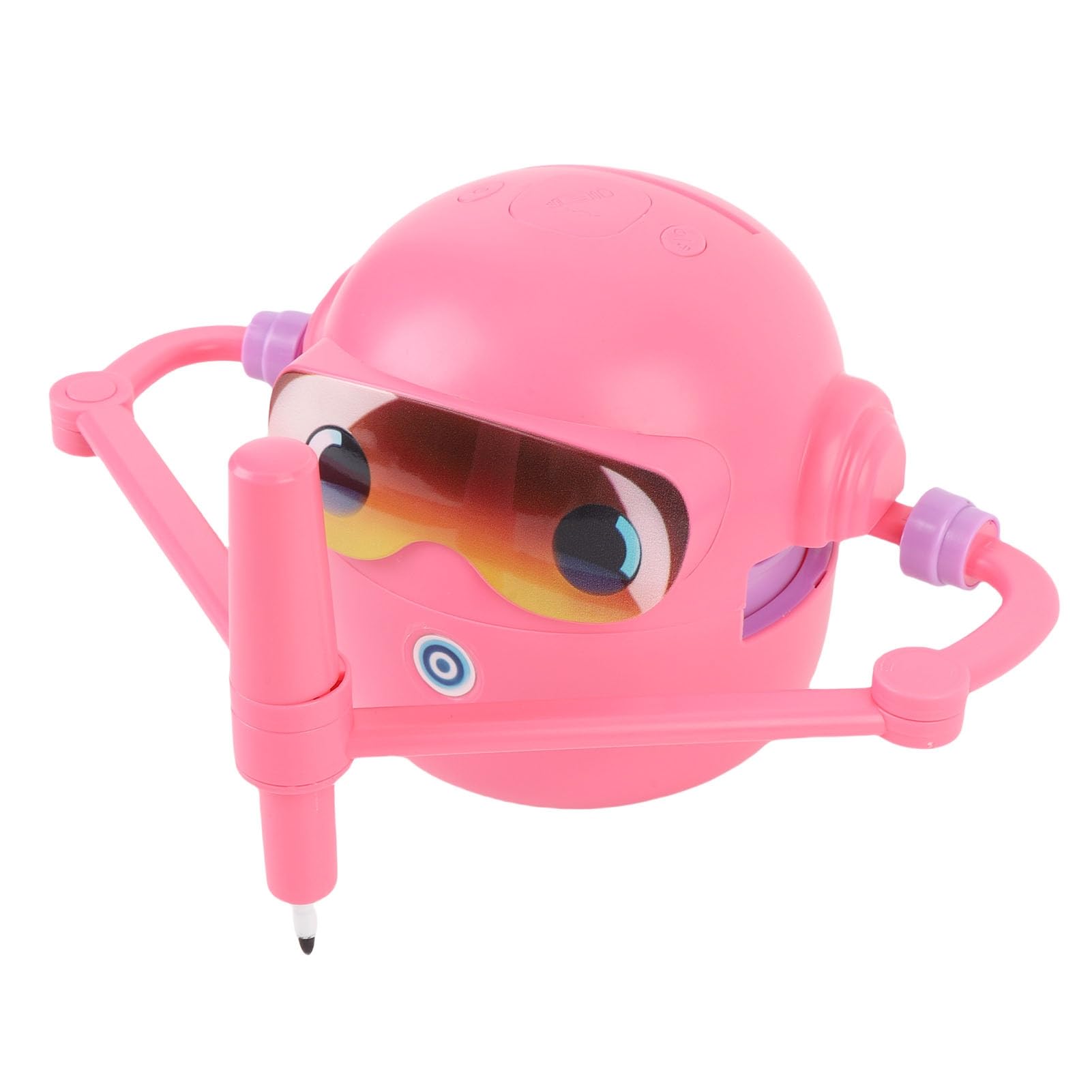 Robot da disegno automatico con 100 carte, 12 matite colorate, giocattolo robot autodisegnante facile da usare, per la coordinazione occhio-mano e lo sviluppo (rosa)