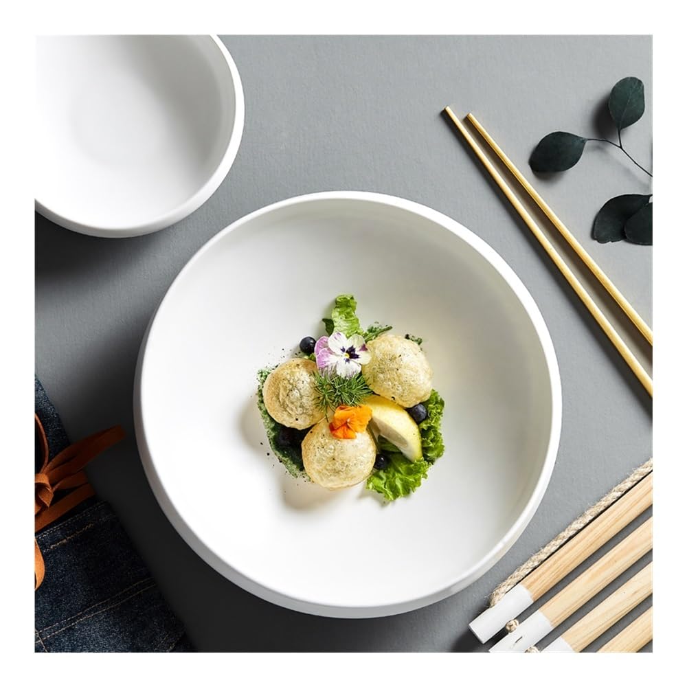 Talerze Obiadowe Biały talerz ceramiczny talerz warzywny komercyjny talerz na zupę dim sum(6inch)