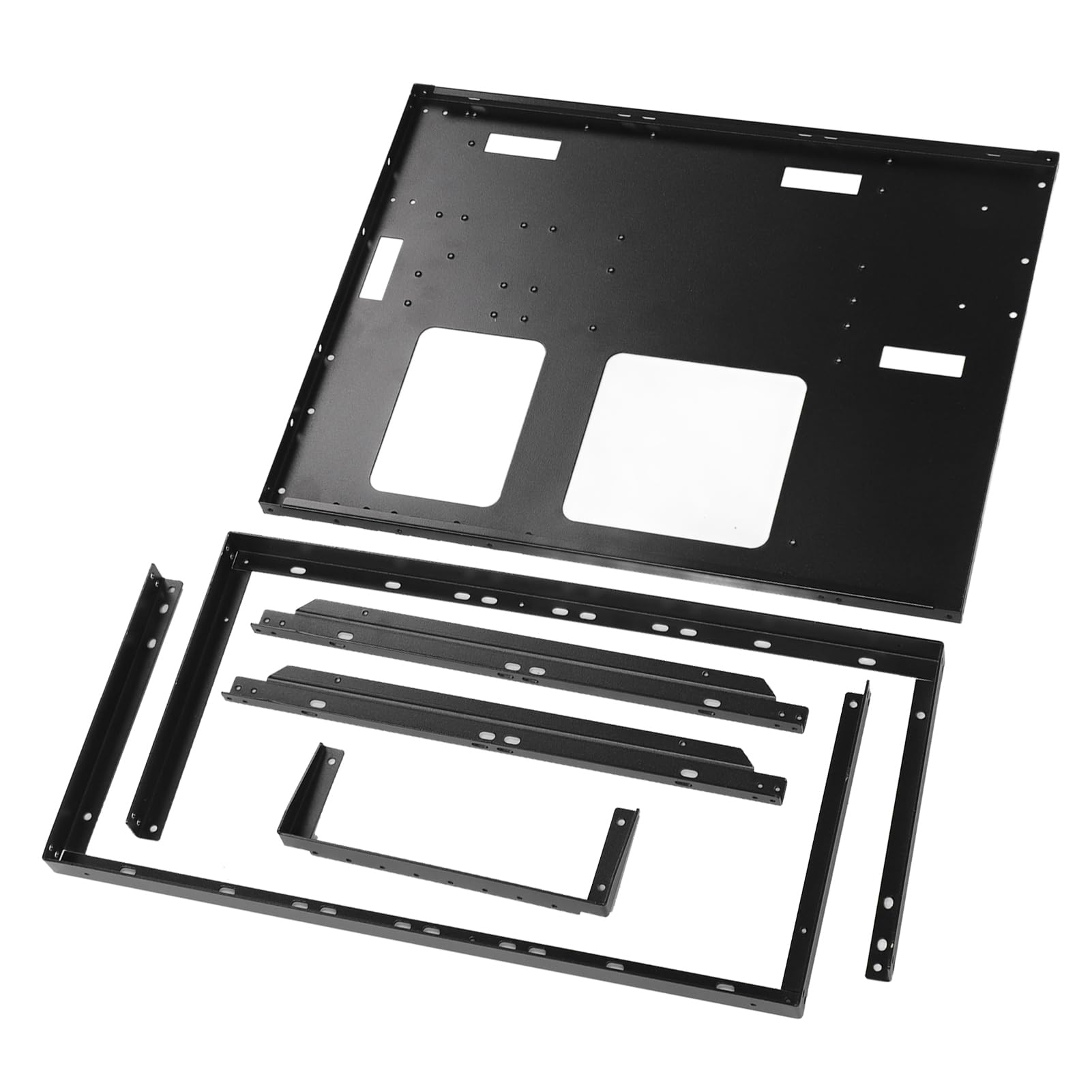 Ausla Bastidor de Chasis Abierto ATX, Marco de Acero, Compatible con Placas Base EATX ATX MATX ITX, Diseño Apilable con Excelentes Opciones de Refrigeración para Jugadores y Entusiastas del Bricolaje