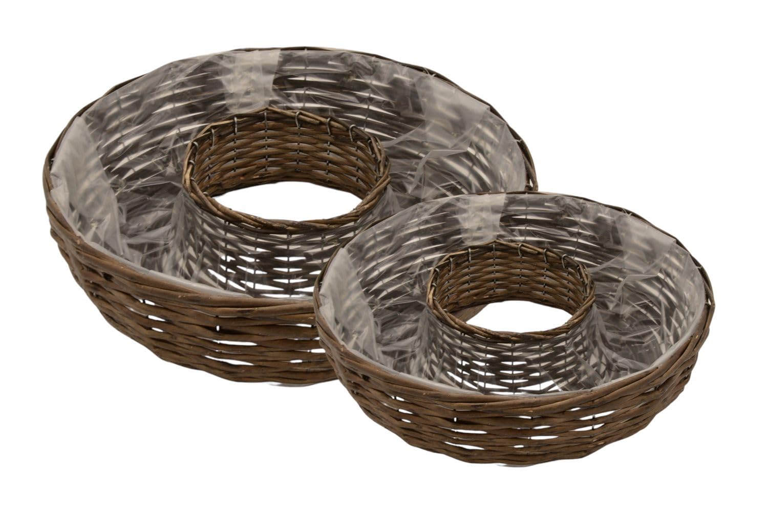New Home Pflanzringe zum Bepflanzen 2er-Set Weidenkranz Pflanzkorb Blumentopf Gartendeko Garten