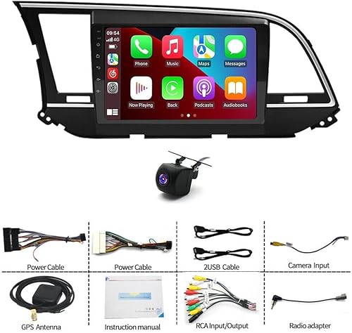 Miniatura 7 de Android 13.0 estéreo de coche doble DIN para Hyundai Elantra 2016-2018 9 pulgadas HD pantalla táctil audio multimedia receptor con CarPlay Android
