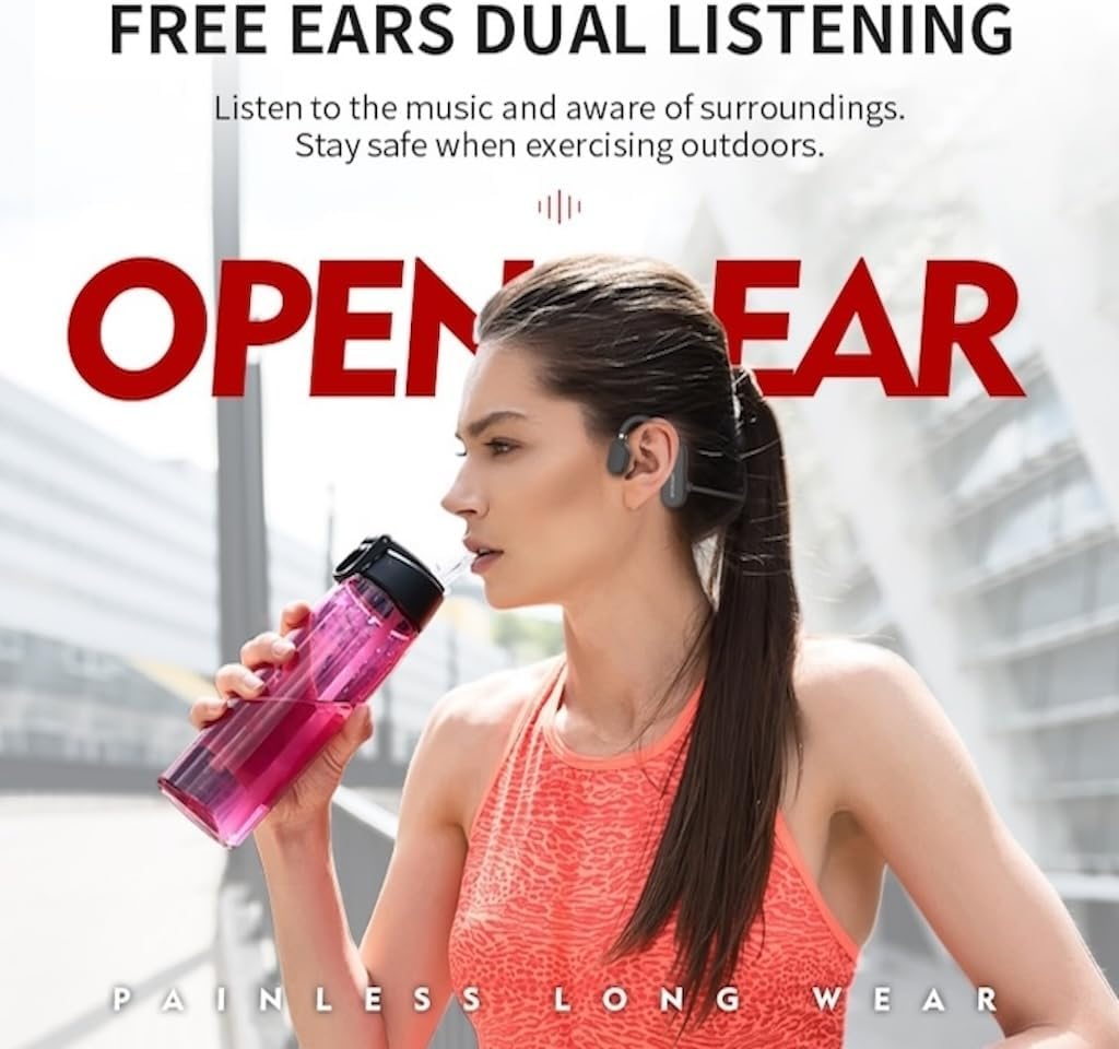 Open Ear Headphones with mic Bluetooth 5.0 for Sport Running Jogging Cycling Hiking with Long Battery Life Lightweight and Comfortable