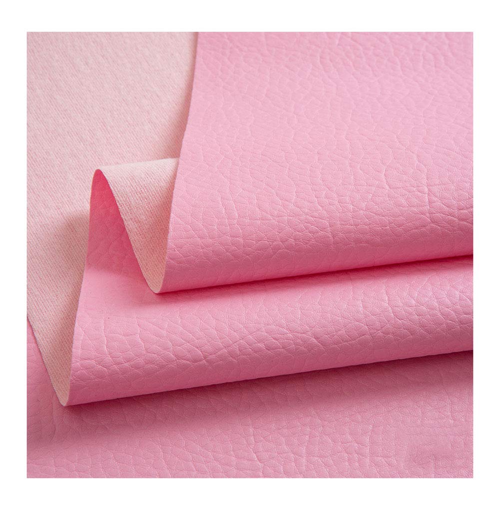 Tissu similicuir texturé rose 1.4x5m pour tapisserie et artisanat