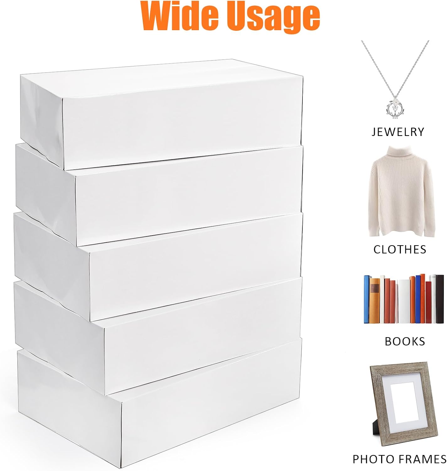 Fasmov 30 Pack Large Gift Boxes, 14x10x4 Inches Extra Large White Gift Boxes with Lids, Premium Present Box for Birthdays, Graduations, Christmas, Weddings, Mother's Day image 3