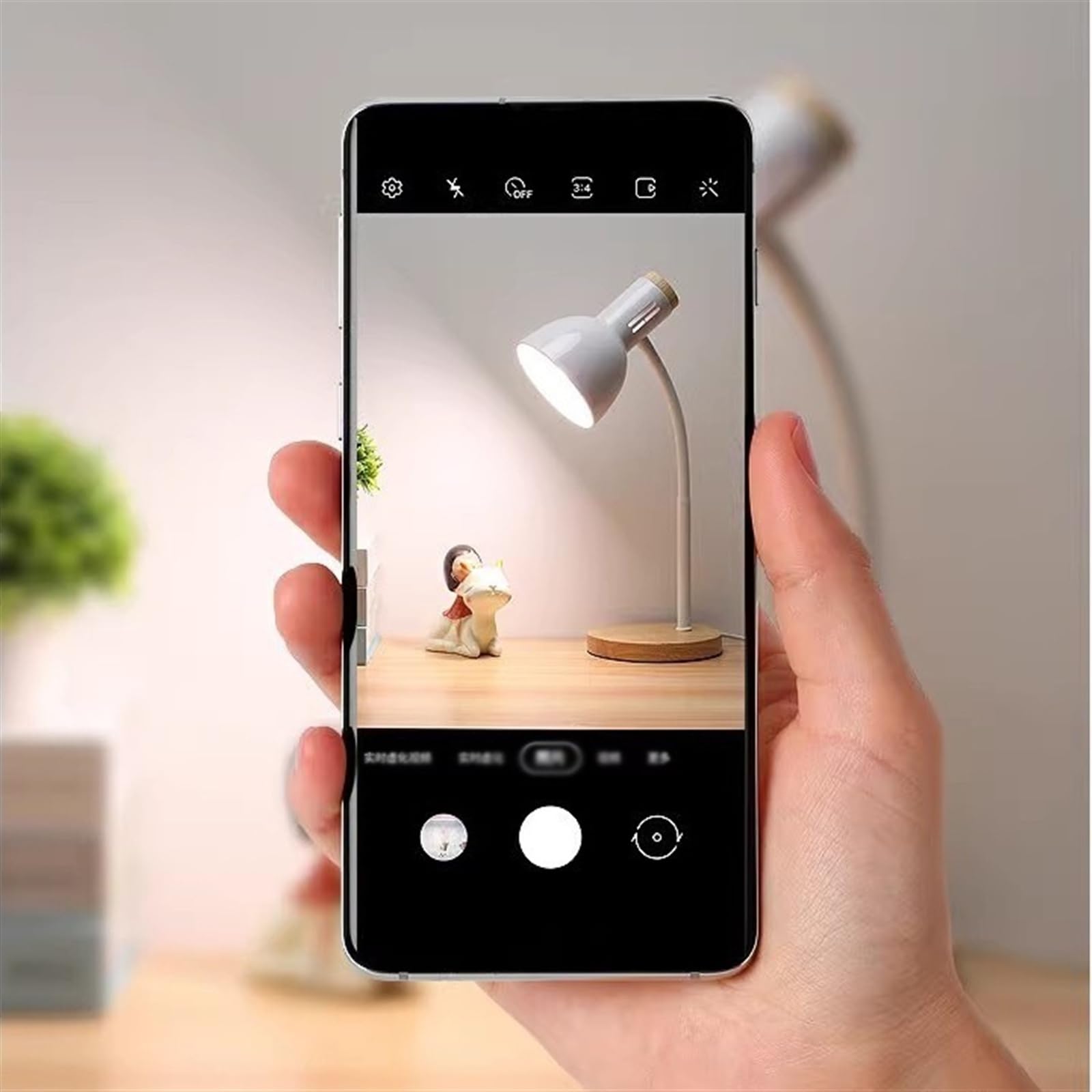 Lampe de bureau Lampe de bureau LED avec base en bois, lampe de bureau avec protection des yeux avec interrupteur à bouton, lampe de lecture à intensité variable avec 3 modes d'éclairage Lampe de bure