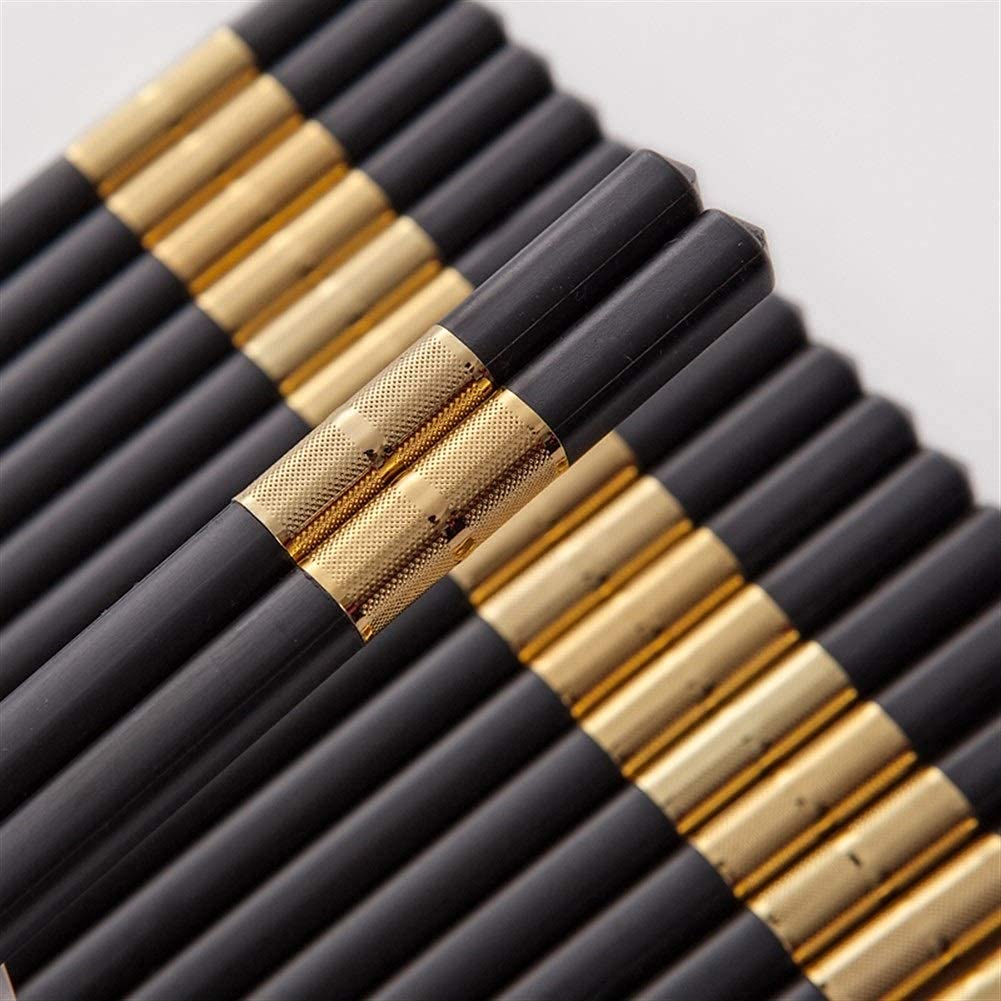 Baguettes, Baguettes Chinoises 10 Pairs of Alloy Chopsticks Japanese Gift Set Reusable Classic Style24Cm,Gold(Gold)