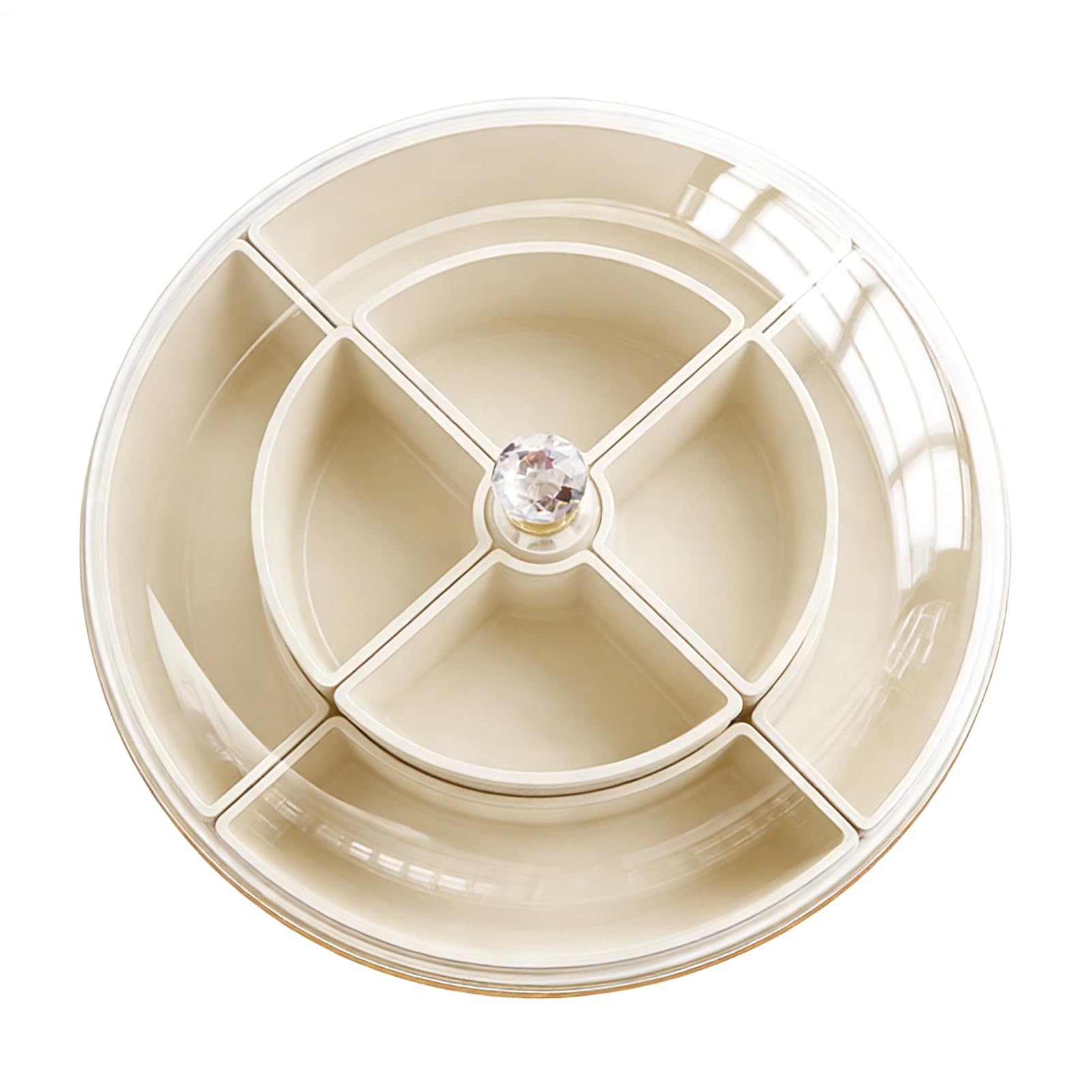 de Aperitivos Portátil de Doble Capa | Bandeja De Servir Snacks De Doble Capa Transparente Y Hermética para Frutos Secos, Caramelos, Viaje, Trabajo, y Despensa
