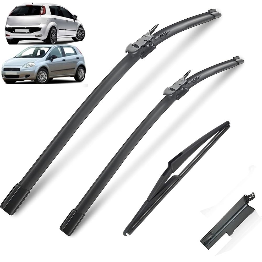 Kit Tergicristalli Per Fiat Grande Punto Evo 2005-2013 – 26+15+12 Pollici, Anteriore E Posteriore, In Gomma Naturale
