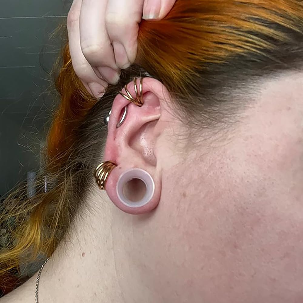 Vankula Pesos Dilataciones Oreja tapones dilata 10 PCS Pendientes túnel acero inoxidable Expansores Estiramiento Piercing 8mm 10mm