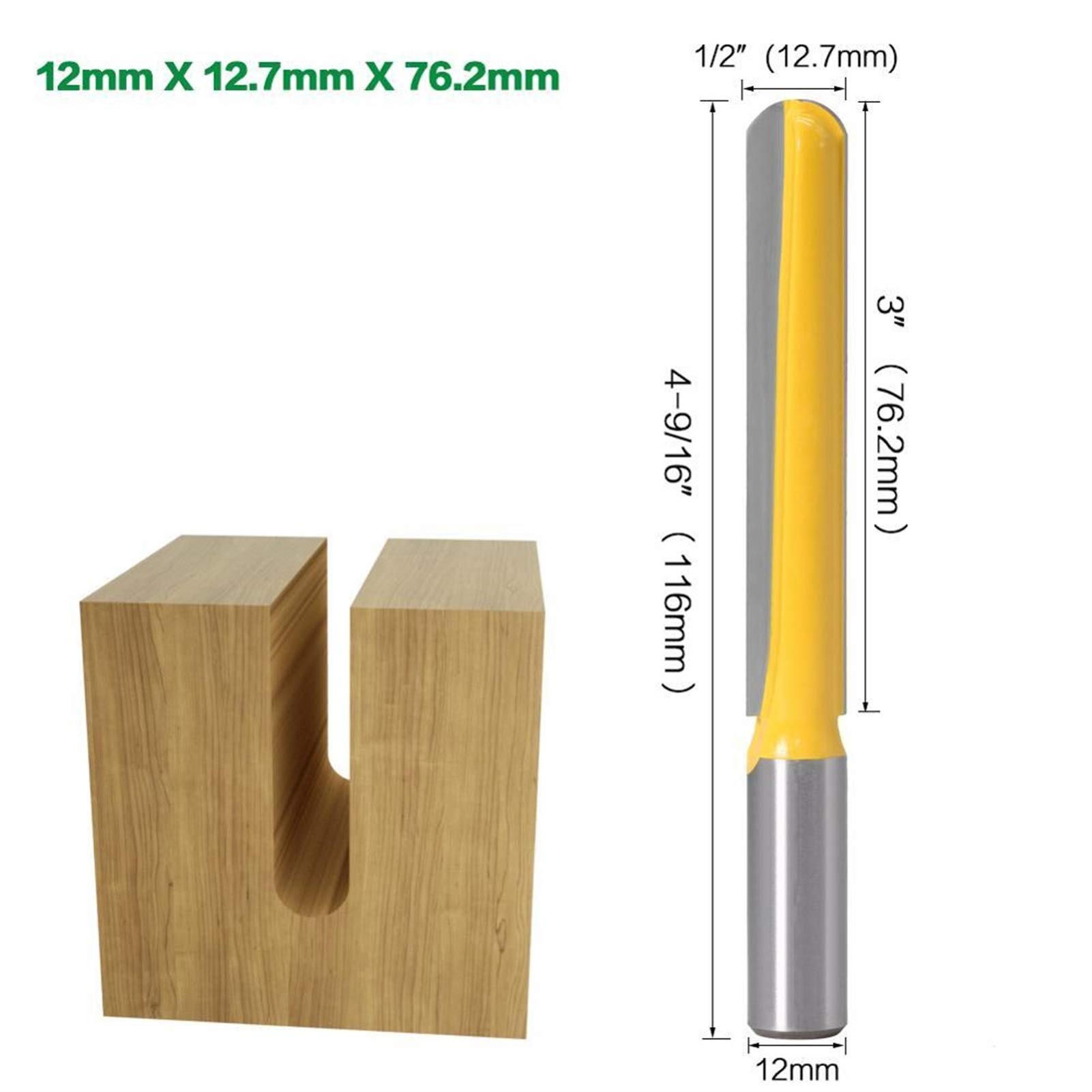 Zkenyao-Router Bit Shank de 12mm 1/2 □ Shank CNC Bouleau d'extrémité CNC Outil Longue Lame Ronde Boîte de Nez Nose Boîte de Nez Routeur, 1PC, Utilisez la sécurité fiable