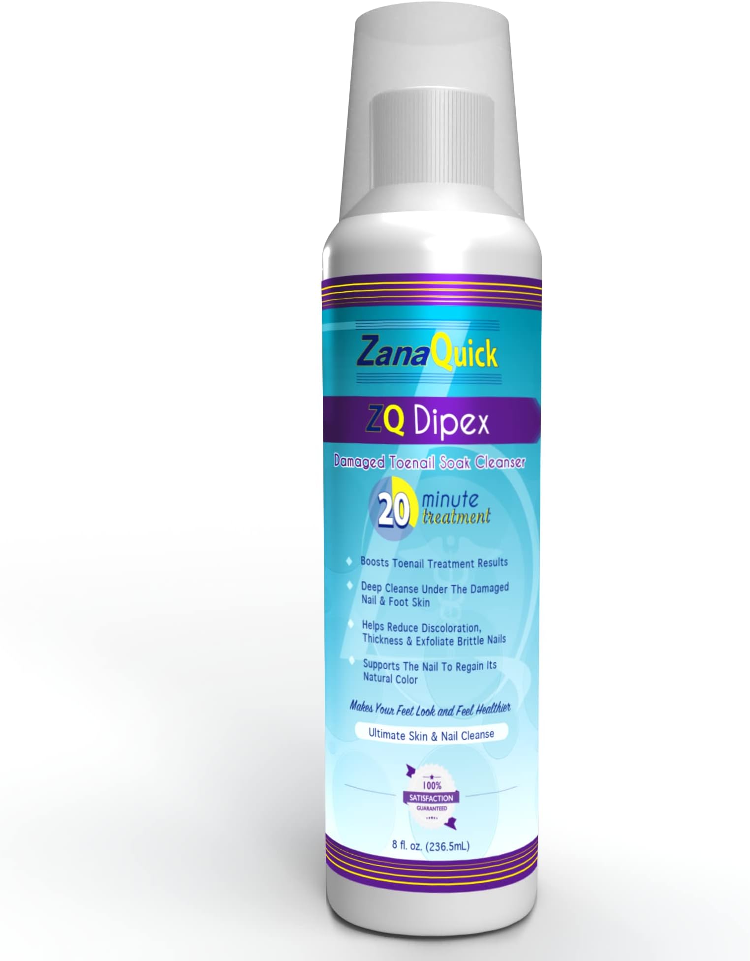 ZanaQuick Nail Soak Dipex- Extra Strength Foot Soak For Damaged Toenails - Powerful Skin Friendly Ingredients - Made in USA