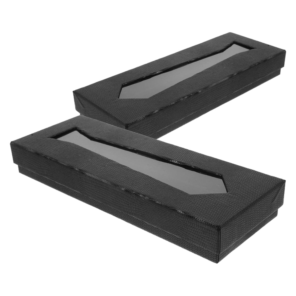 COLLBATH Schwarze Krawattenbox aus Karton 2 Stück-pack Kompakt und Stilvoll für Herren Elegante Geschenkverpackung für Reisen und Ordnung zu Hause