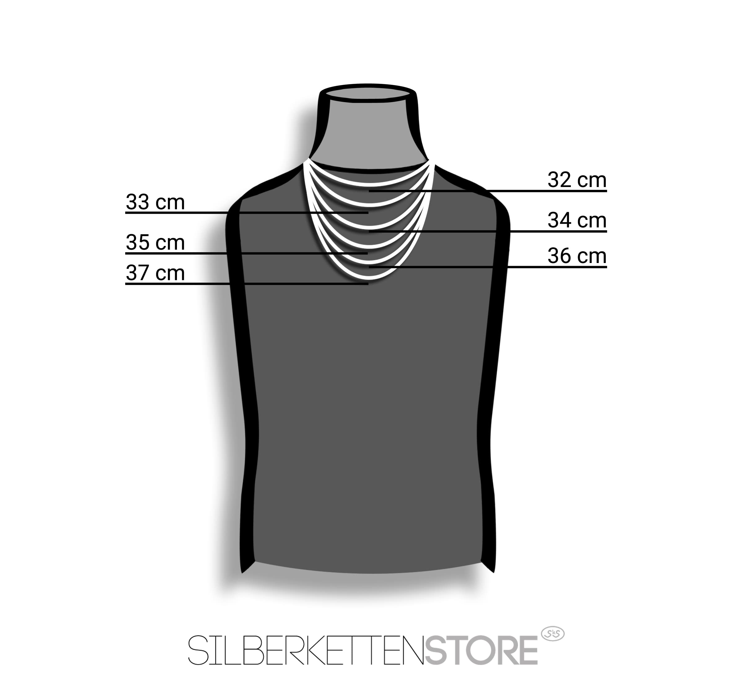 Erbskette 1,5mm Breite, Kinderkette - 333 Gold, Längen wählbar von 32-37cm