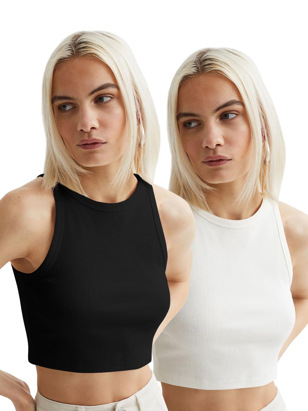 keri perry Tops for Women Crop Top for Women's Tank Activewear Tee Sports Western Casual Cotton Camisole Pack of 2 Combo-picture-19