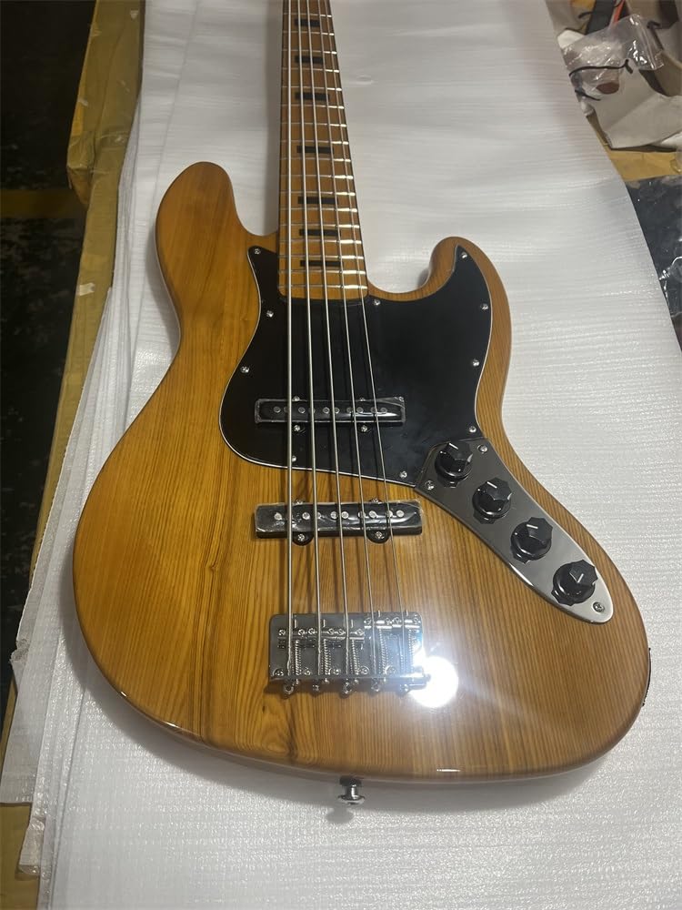 Niestandardowe 4-strunowa gitara basowa Korpus z lipy, palisander, podstrunnica, chromowany osprzęt, żółte, błyszczące wykończenie