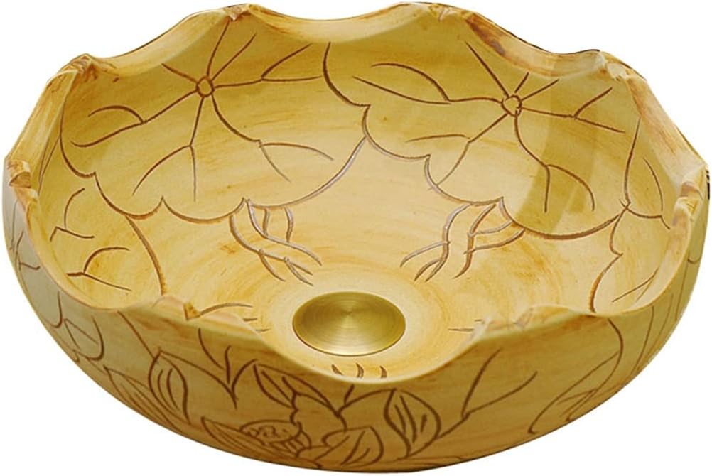 Retro Ceramic Bathroom Vessel Sink Country Ceramic Art Washbasin Hand Painted Countertop Sink Art Basin With Pop Up Drain
