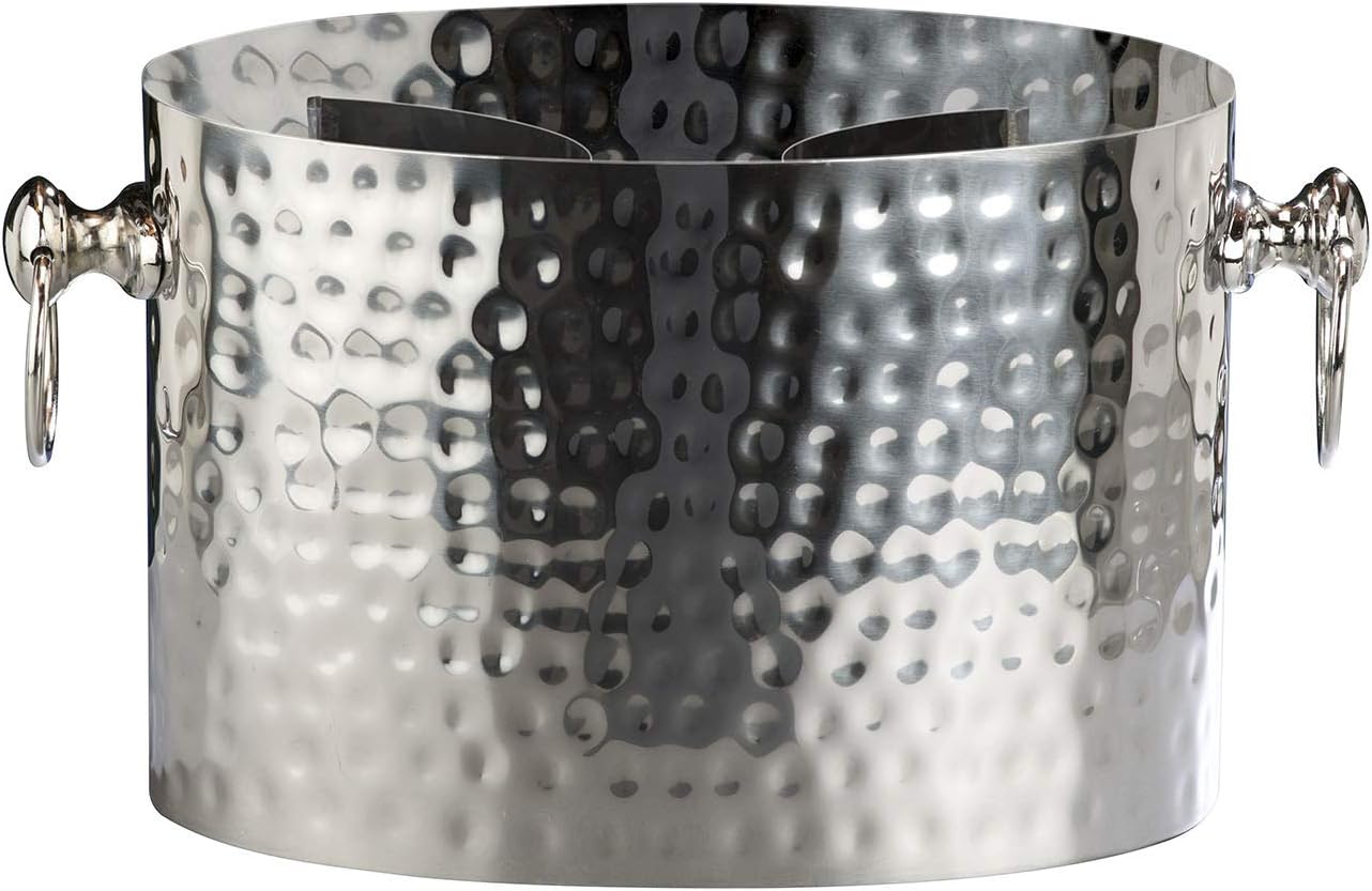 Chic Chill 2-Bottle Wine Chiller Ice Bucket | Keeps Bottles Cold Without Touching Ice | Handcrafted Artisan Design | Patented Technology | Stainless Steel