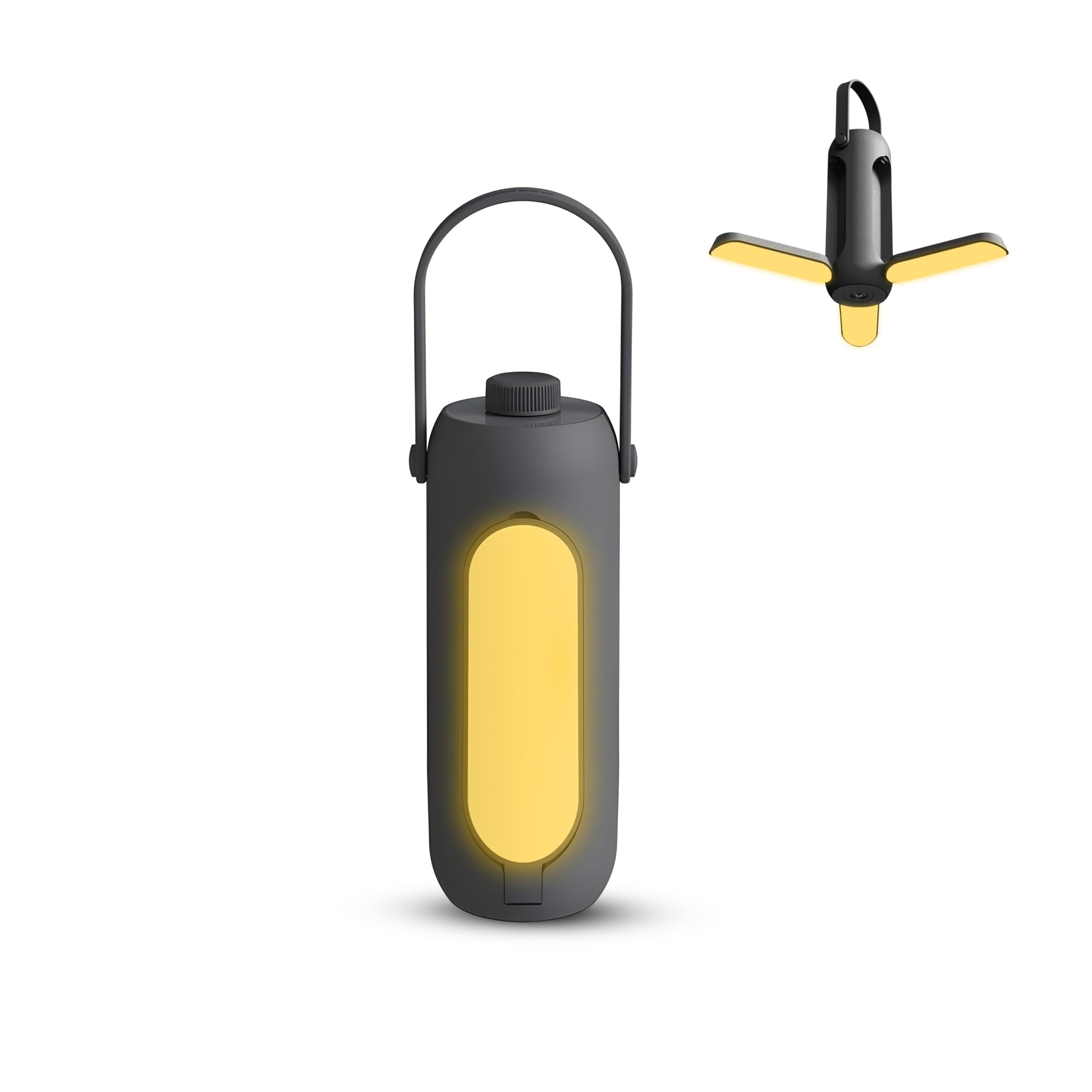 XVersionPortable Outdoor Lights LED Camping Lantern Tents lamp, Outdoor Hiking Night Bedroom Hanging Mini Torch Rechargeable (Grey, Mini - II)