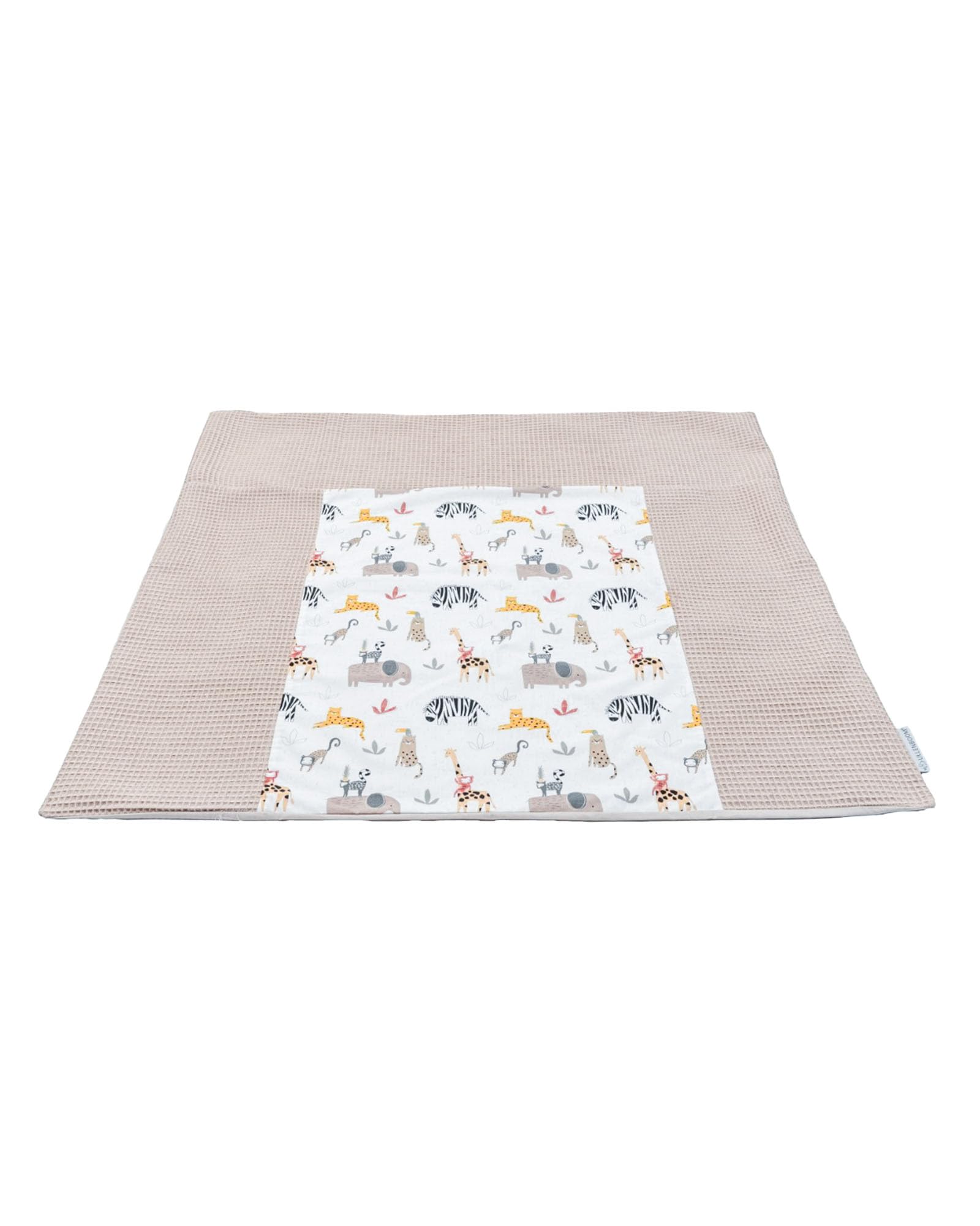 ULLENBOOM ® Protection pour matelas à langer 75x85 cm Sable Savane (Made in EU) - Housse pour matelas à langer en coton, serviette de matelas à langer, motif : étoiles, points