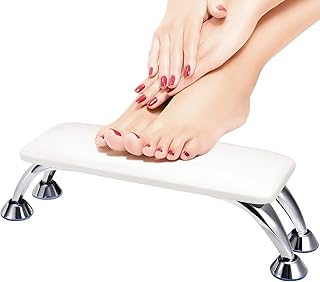 Nail Arm Rest for Acrylic Large Nail Hand Rest for Toenails Feet Rest Nail Table Manicure Armrest Cushion Nail Feet Rest Pillow Microfiber Leather Nail Stand for Nail Detachable Tech Use(White)