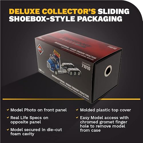 Miniatura 5 de Diecast Masters Tractor Tridem de cabina de día internacional HX620 SBFA escala 1:50 | Serie de transporte | Modelo azul metálico 71010