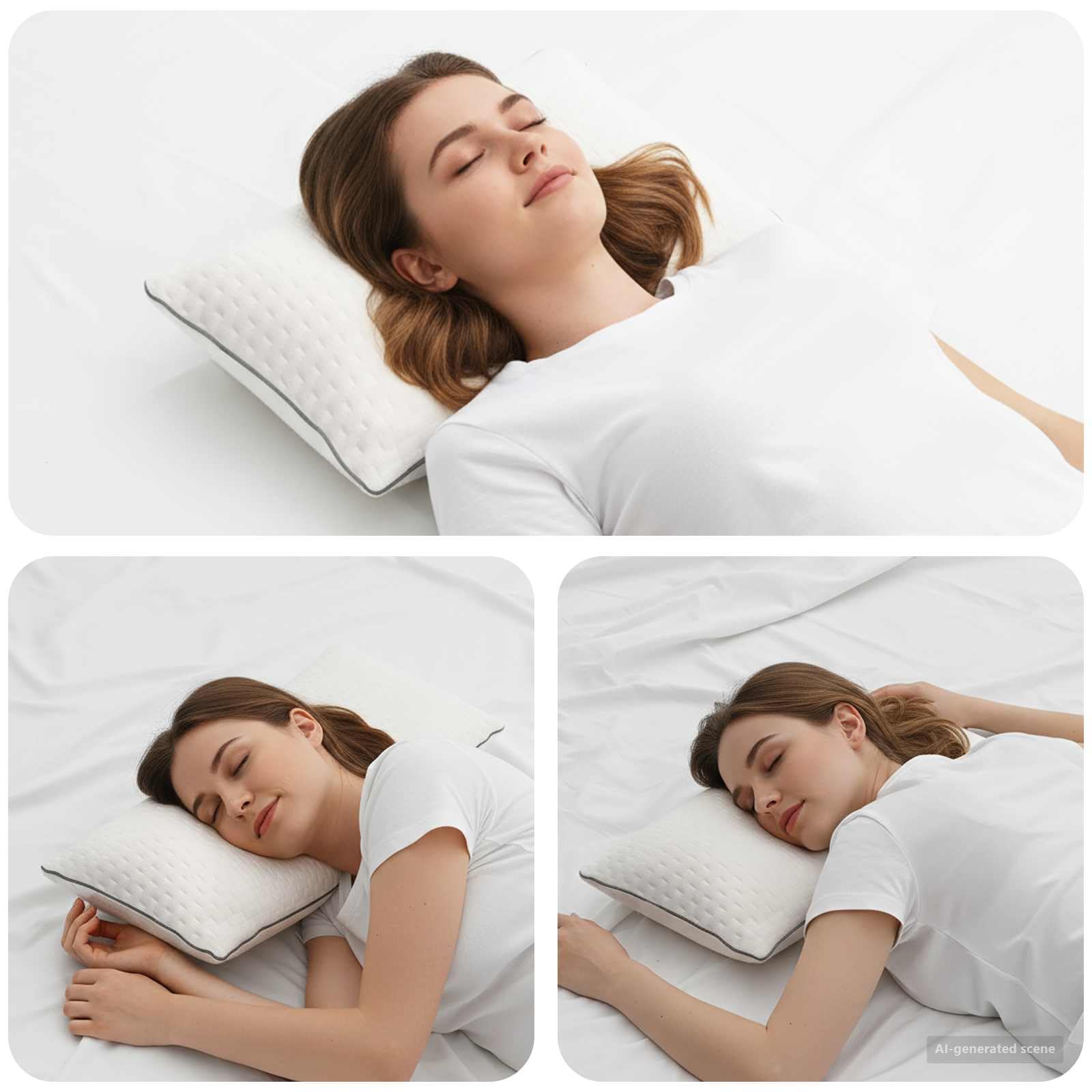 Shread - Almohada para dormir (50 x 30 x 11 cm, espuma viscoelástica, con funda transpirable y relleno ajustable para los lados, espalda y boca abajo, cama, sofá, habitación de invitados