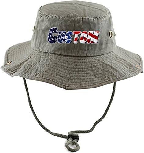 Miniatura 8 de Logotipo bordado personalizado y texto Boonie sombrero de sol para hombre, protección UV, cubo al aire libre, sombrero de pesca para senderismo,