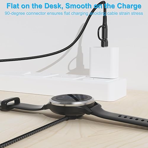 Miniatura 3 de Paquete de 2 cables de carga 2 en 1 para Garmin Watch de 3.3 pies, cable de carga USB con tipo C para Fenix 8 7 7X 6 Pro, Forerunner 970 965 570 265