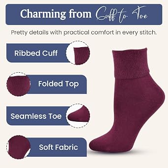 Women's Organic Cotton Slouch Socks Breathable Knee High Socks for Boots & Everyday Wear Comfortable Long Cotton Socks